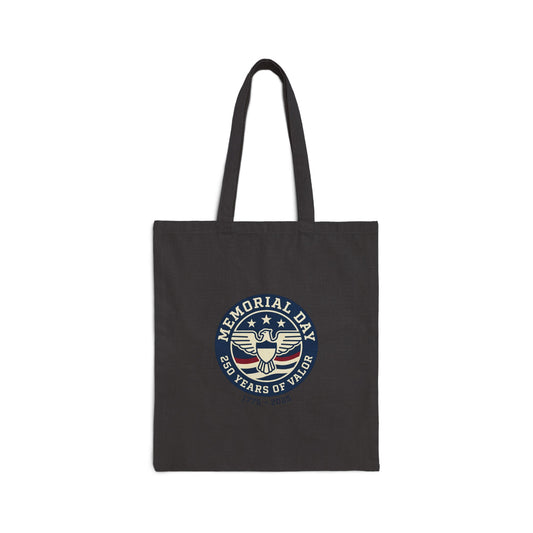 USA 250 Memorial Day Vintage Badge Tote | 1776–2026, patriotic heritage