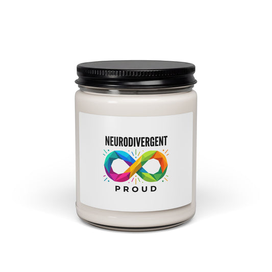 Neurodivergent Proud Soy Candle, sensory-friendly autistic pride, affirming