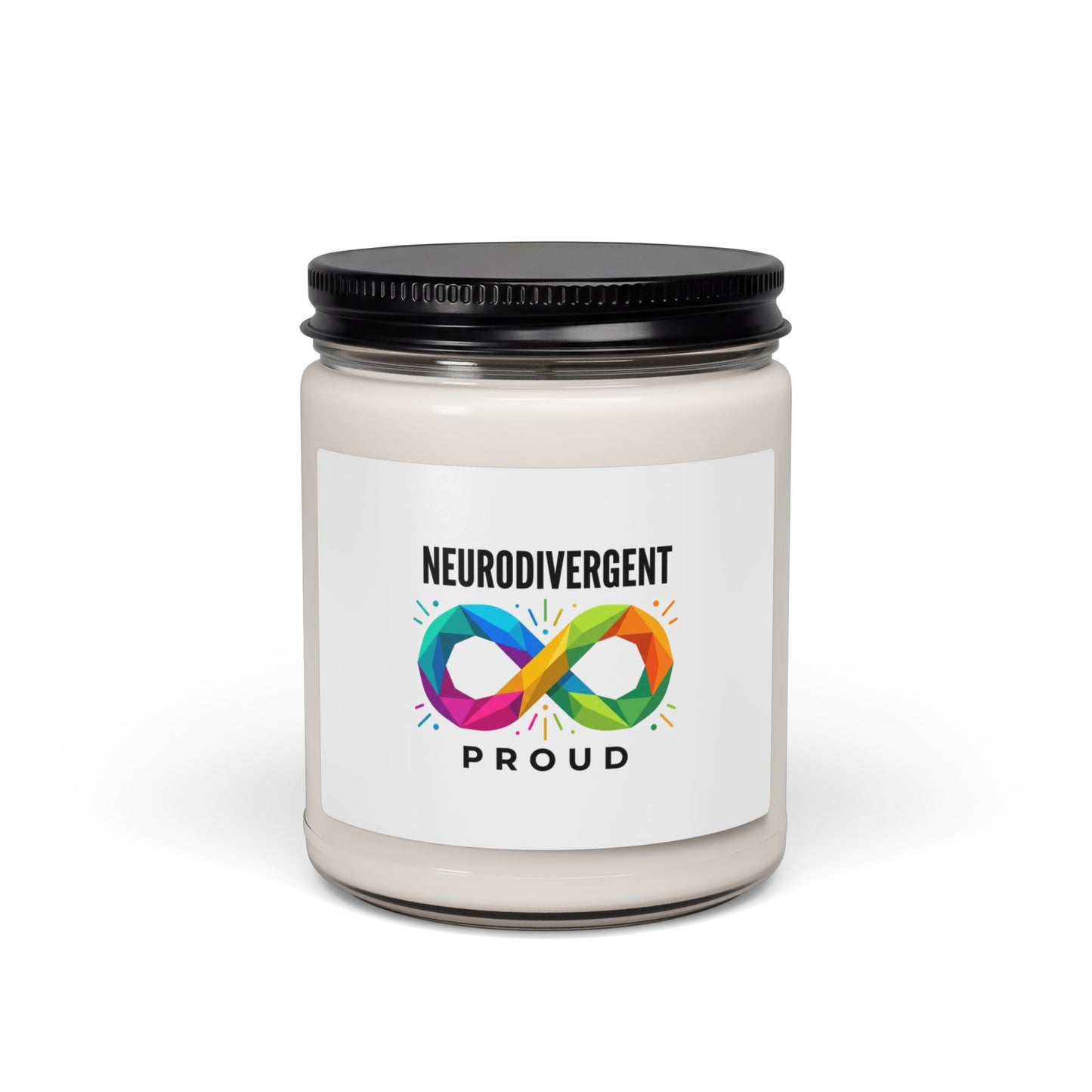 Neurodivergent Proud Soy Candle, sensory-friendly autistic pride, affirming