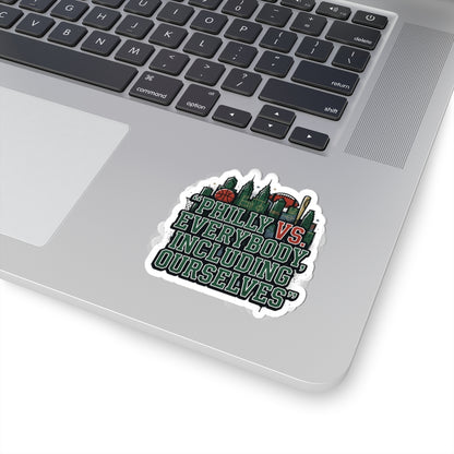 Philly vs Everybody Kiss-Cut Sticker | city basketball, rivalry humor