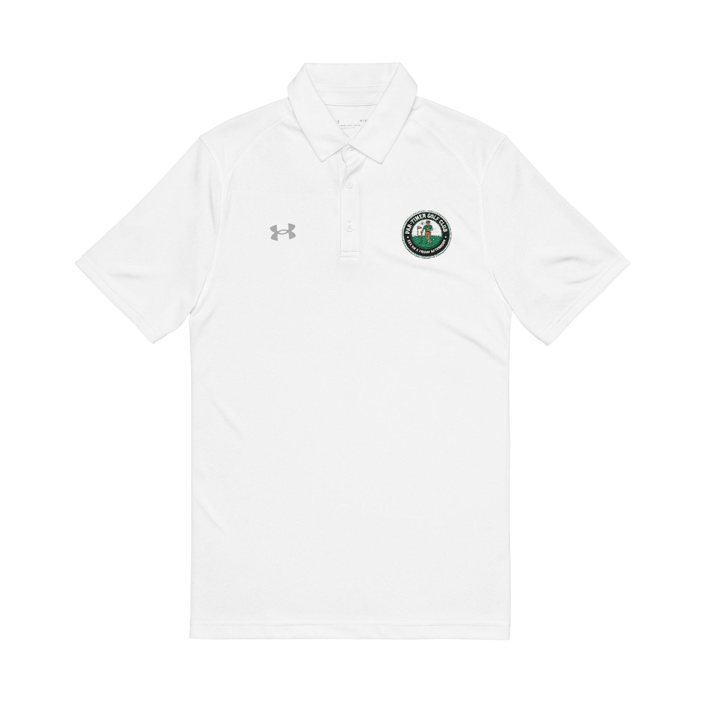 Embroidered Performance Polo — White Men's Golf/Club Shirt