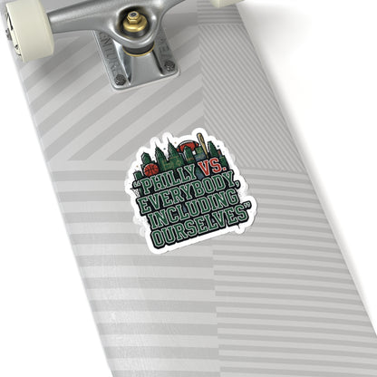 Philly vs Everybody Kiss-Cut Sticker | city basketball, rivalry humor