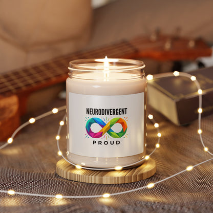 Neurodivergent Proud Soy Candle, sensory-friendly autistic pride, affirming