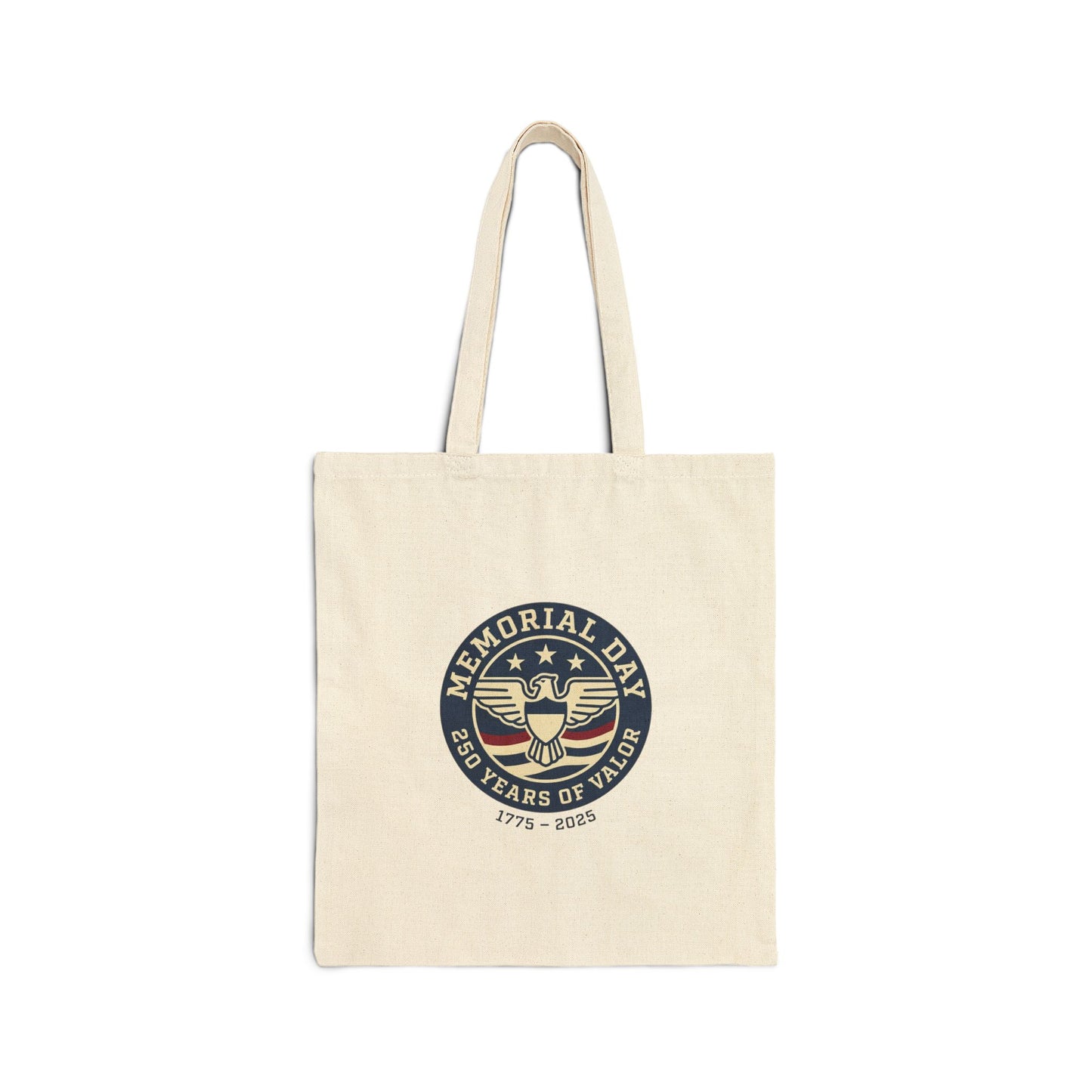 USA 250 Memorial Day Vintage Badge Tote | 1776–2026, patriotic heritage