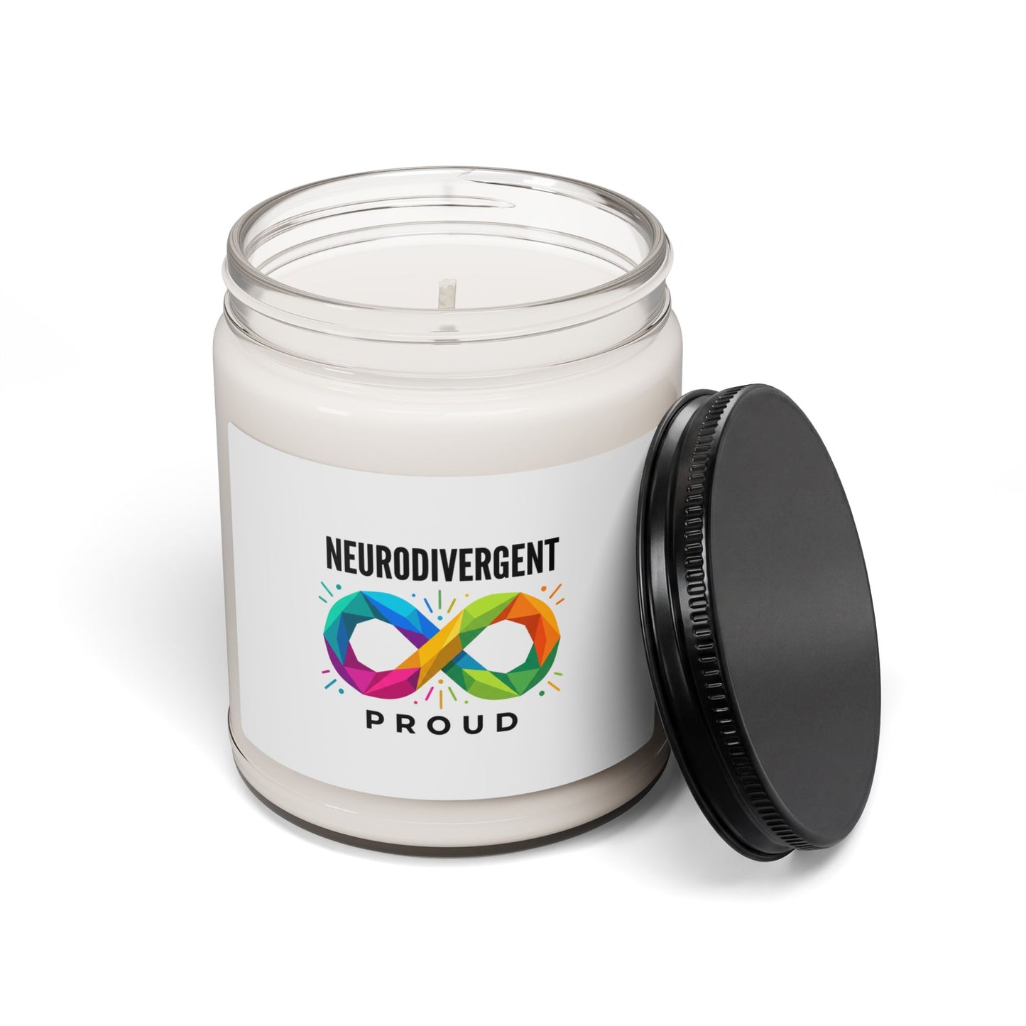 Neurodivergent Proud Soy Candle, sensory-friendly autistic pride, affirming