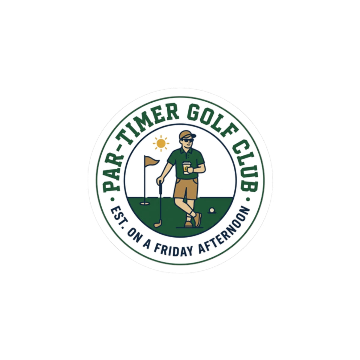 Par-Timer Golf Club Sticker | Golf Aesthetic, Weekend Golfer