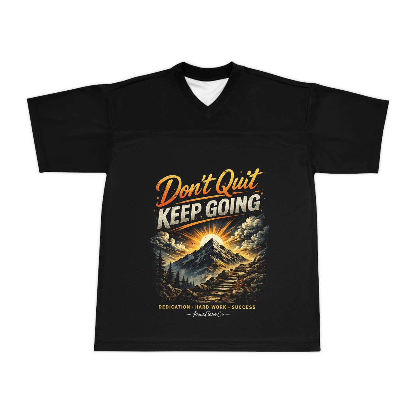 Don’t Quit Keep Going Football Jersey — Motivational Mountain Sports Tee