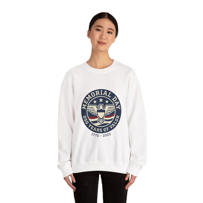 Memorial Day USA 250 Crewneck Sweatshirt | 1776–2026 Patriotic Vintage, red white and blue