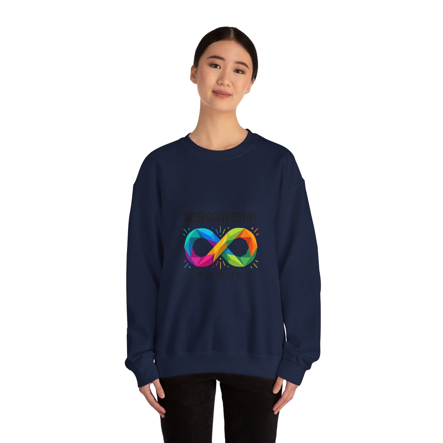 Neurodivergent Proud Crewneck, Autistic Pride Infinity Symbol, Neurodiversity Affirming