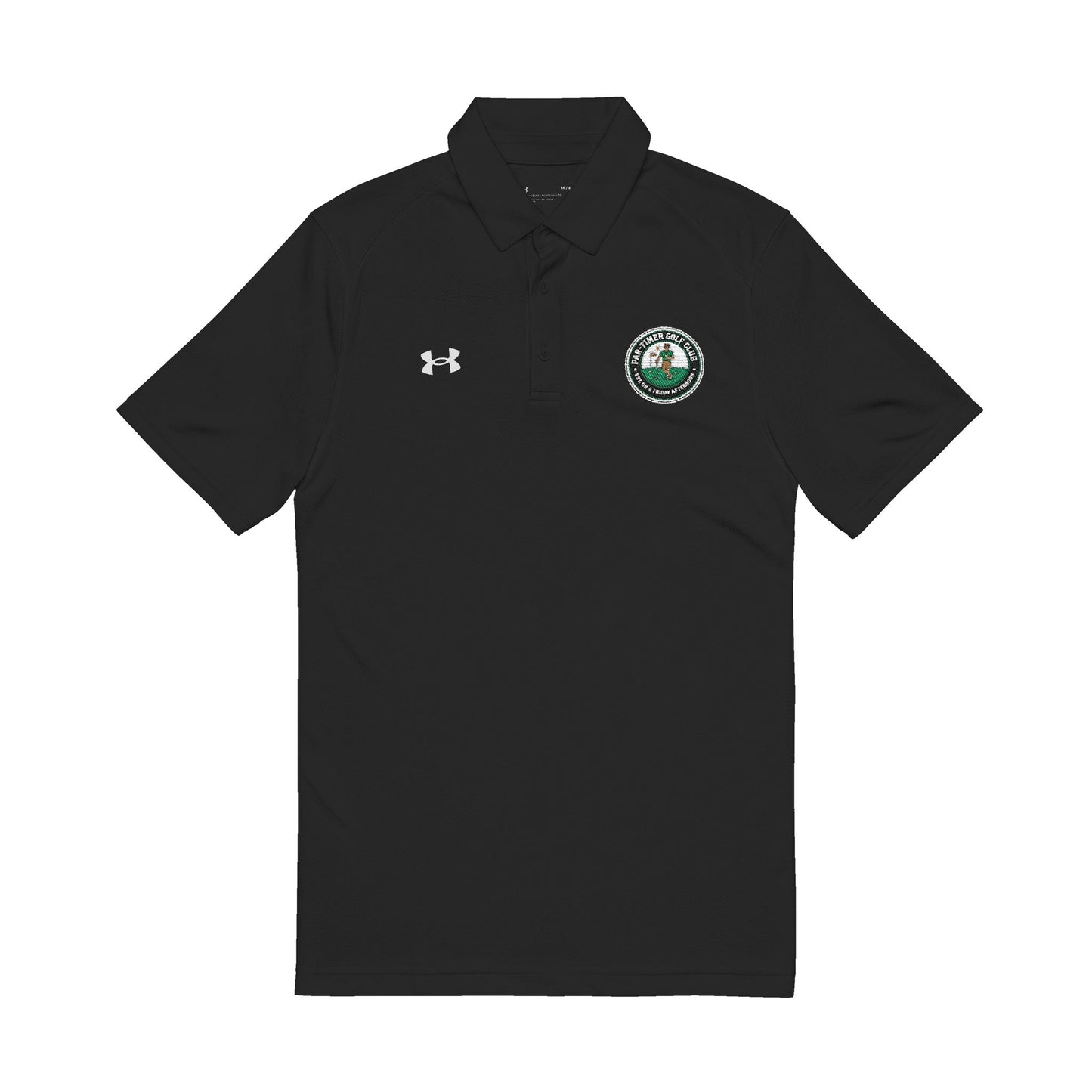 Embroidered Performance Polo — White Men's Golf/Club Shirt