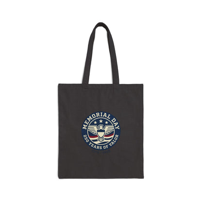 USA 250 Memorial Day Vintage Badge Tote | 1776–2026, patriotic heritage