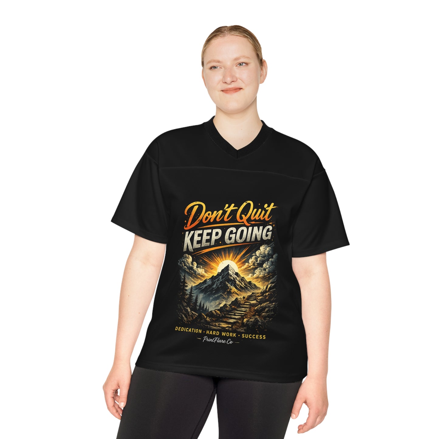 Don’t Quit Keep Going Football Jersey — Motivational Mountain Sports Tee