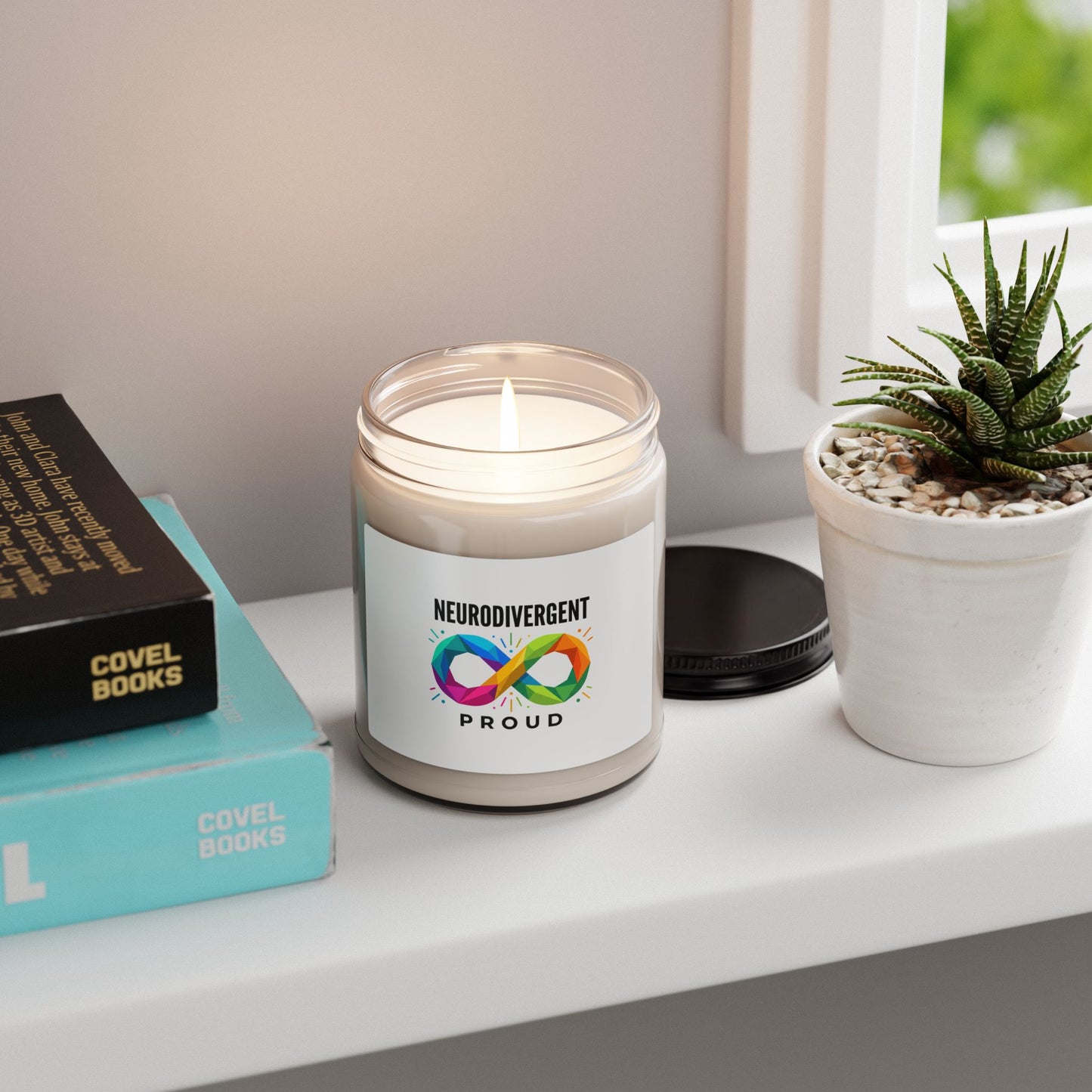 Neurodivergent Proud Soy Candle, sensory-friendly autistic pride, affirming