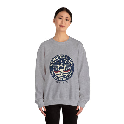 Memorial Day USA 250 Crewneck Sweatshirt | 1776–2026 Patriotic Vintage, red white and blue